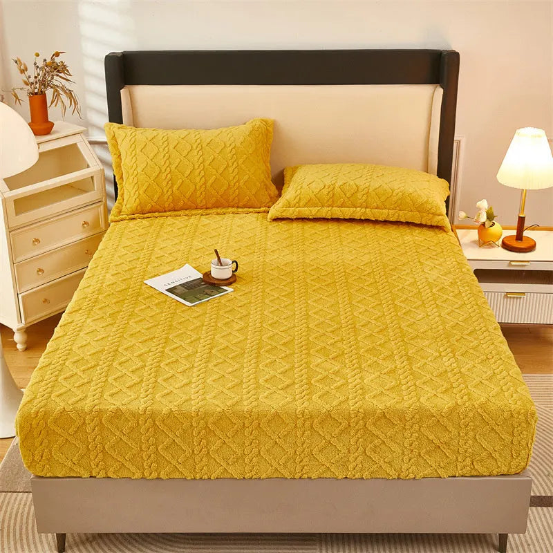 Winter Warm Taff Velvet Fleece Bed Sheet - Thick Bed Cover