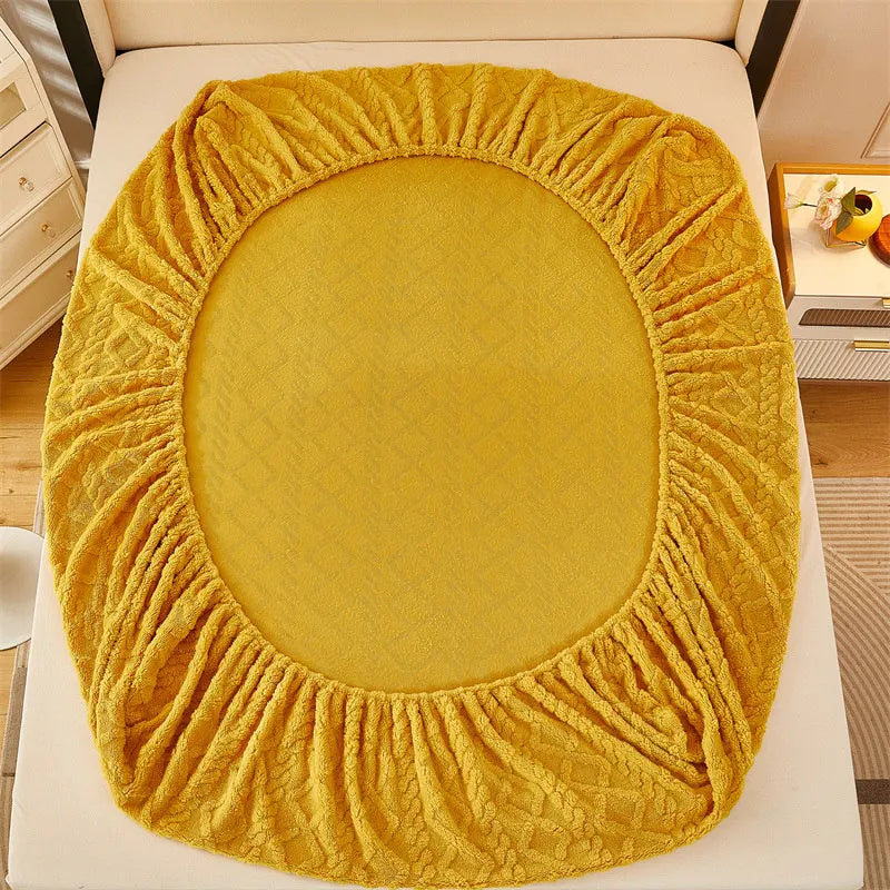 Winter Warm Taff Velvet Fleece Bed Sheet - Thick Bed Cover