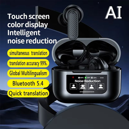 2024NEW Translation Headphones 144Languages Instant Translate Smart Voice Translator Wireless Bluetooth YW08 Translator Earphone